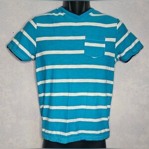🟡 ARIZONA Boys Striped VNeck Pocket Tee M